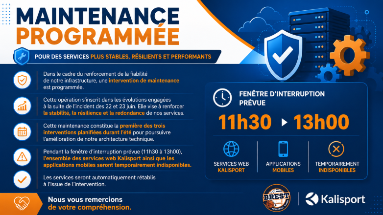 [KALISPORT] Mise à niveau de l'infrastructure - 15/07/26